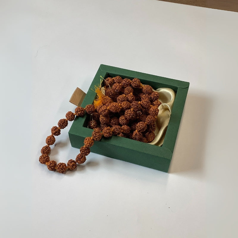 Natural Rudraksha 108 Beads Mala for Prayer and Yoga
