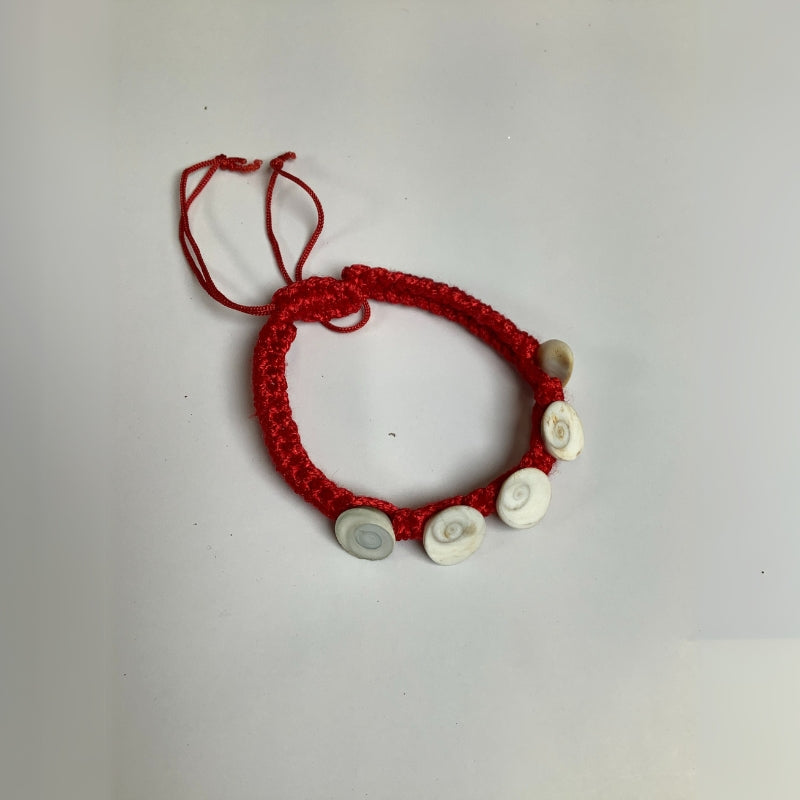 Red String Bracelet with White Gomti Chakra