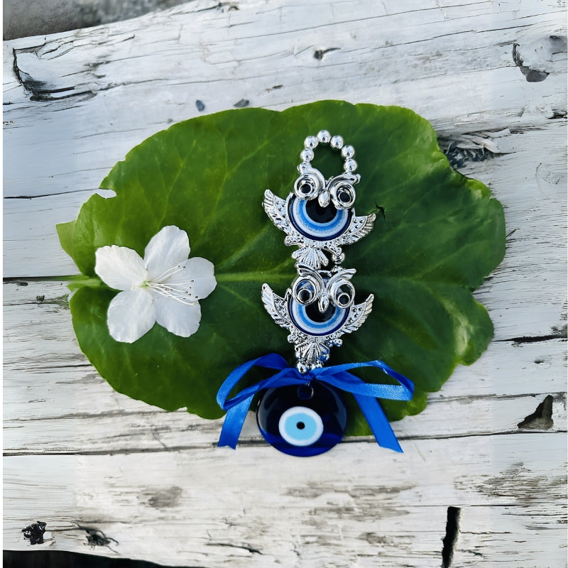 Evil Eye Wall Hanging with Owl Faces for Protection and Home Décor"