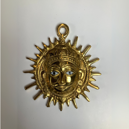 Traditional Brass Surya Dev Wall Décor for home