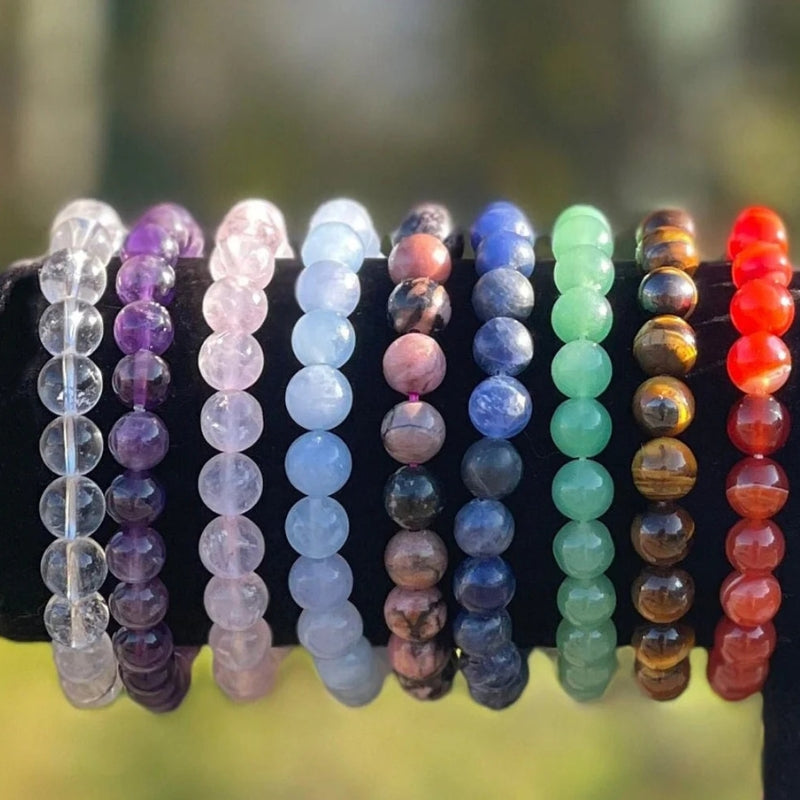 Handmade natural gemstone crystal bracelet

