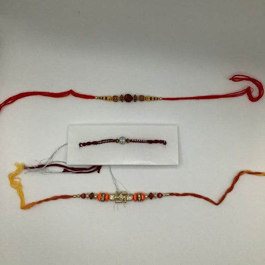 Red Swastik Rakhi Set of 3