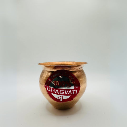 Pure Copper Pooja Kalash Lota for Hindu Rituals and Ceremonies