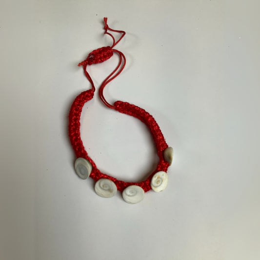 Red Gomti Chakra bracelet for positivity and protection