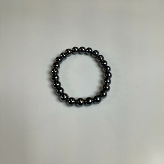 Silver bracelet with round ball beads